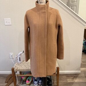 J. Crew Women's Tan Coat with Gold Zipper